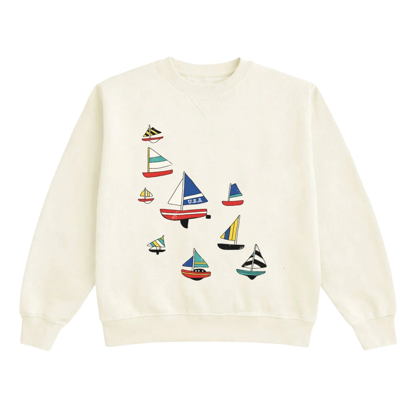 USA Set Sail Lightwash Crewneck