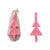 Unscented Christmas Tree Shaped Taper Candles Set of 2 | Pink